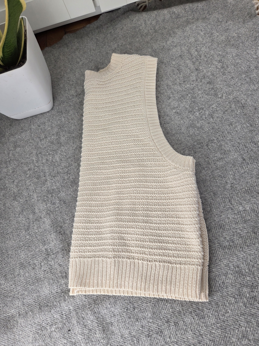 Lucky Brand Cream Crochet Knit Crewneck Sweater, Size L - Picture 4 of 5